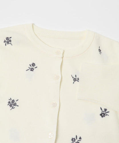 可機洗 小花刺繡 針織開衫