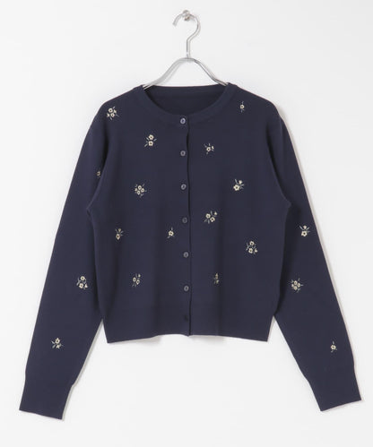 可機洗 小花刺繡 針織開衫