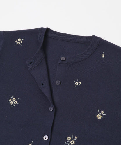 可機洗 小花刺繡 針織開衫