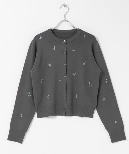 可機洗 小花刺繡 針織開衫