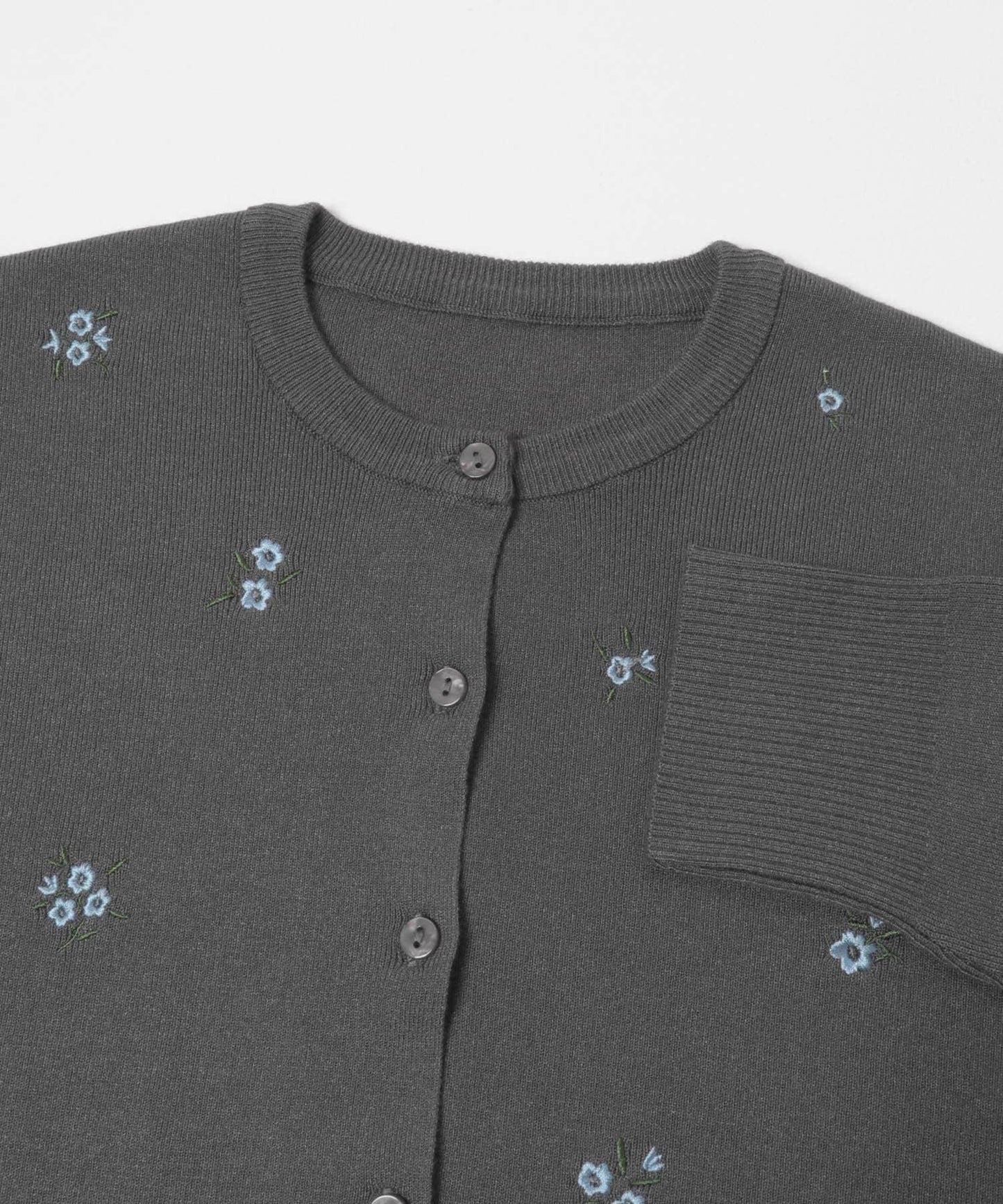 可機洗 小花刺繡 針織開衫