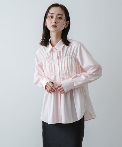 抽褶設計襯衫