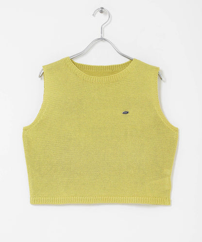 可水洗 亞麻觸感 短款針織衫