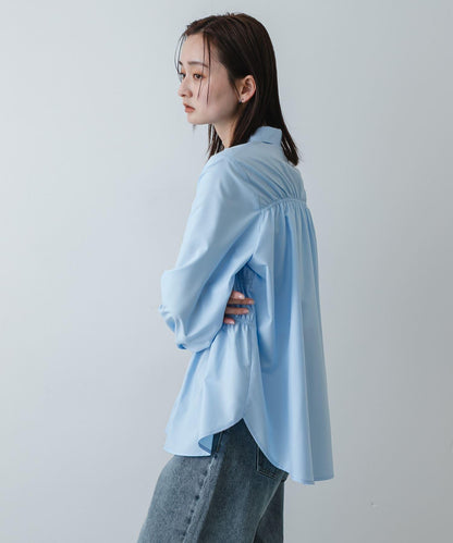 抽褶設計襯衫