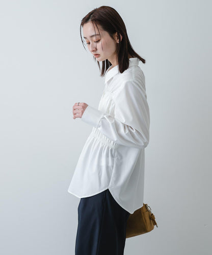 抽褶設計襯衫