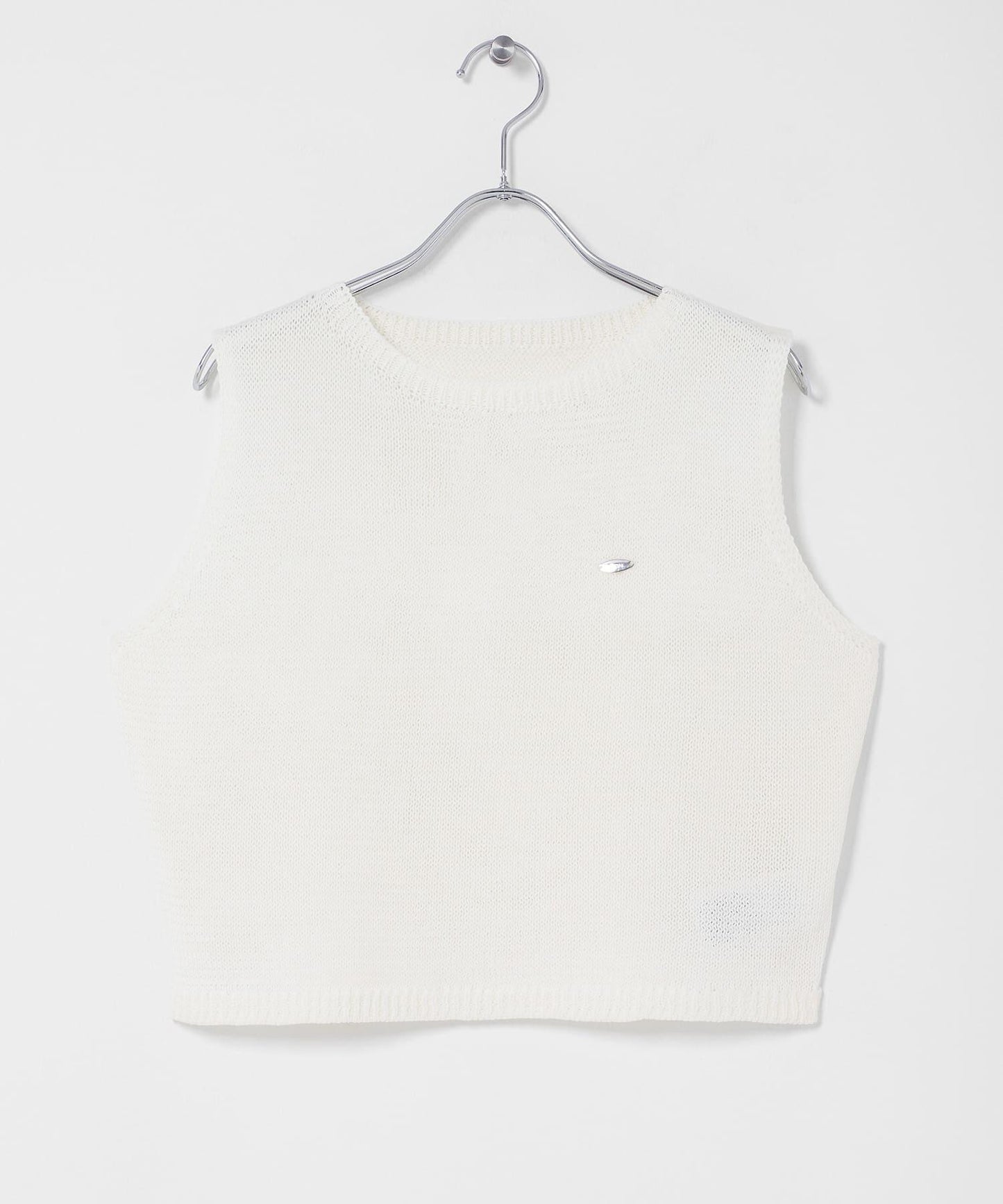 可水洗 亞麻觸感 短款針織衫