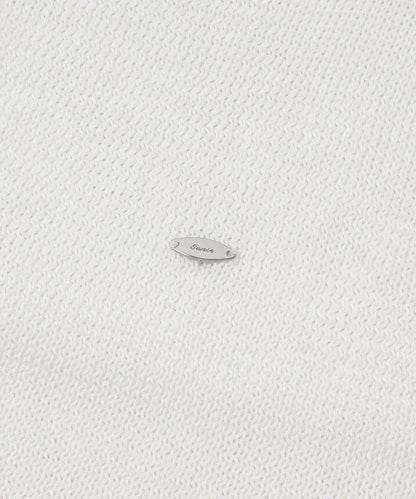 可水洗 亞麻觸感 短款針織衫