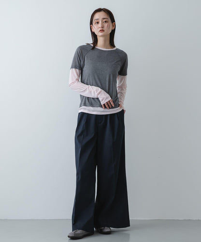 配色疊穿設計合身上衣