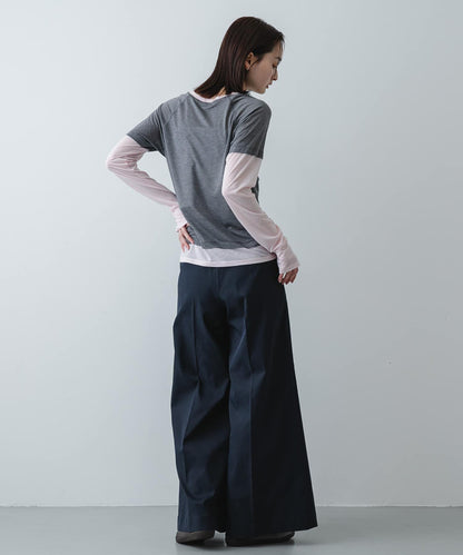 配色疊穿設計合身上衣