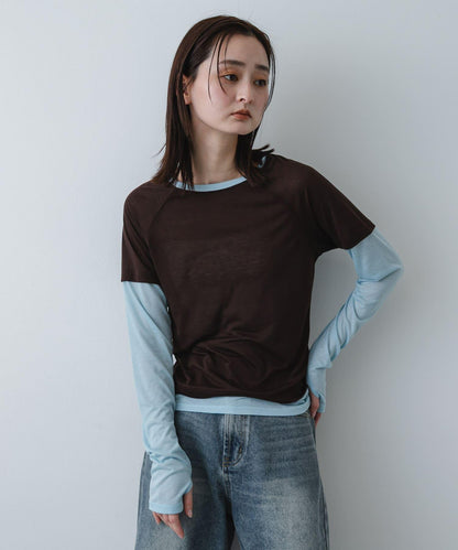 配色疊穿設計合身上衣