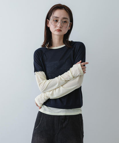 配色疊穿設計合身上衣