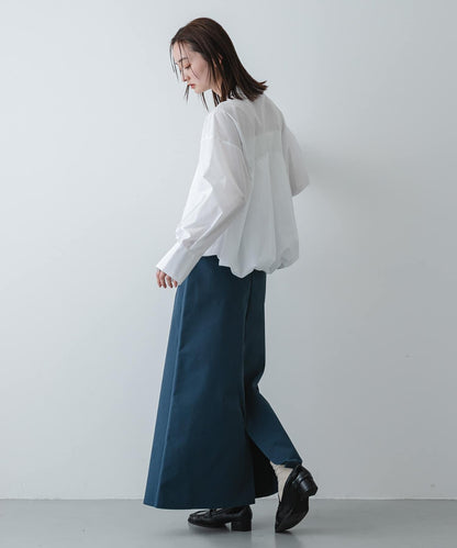 易打理 前口袋 斜紋棉 半身裙