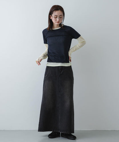 配色疊穿設計合身上衣