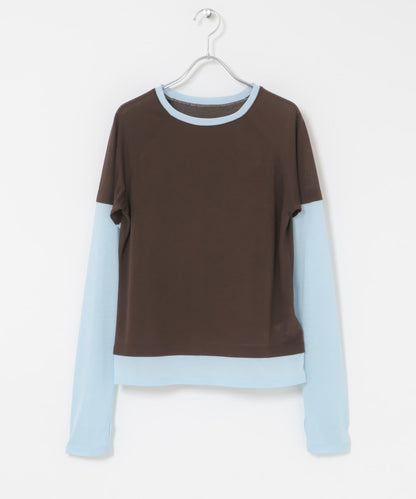 配色疊穿設計合身上衣