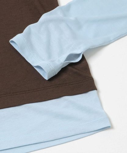 配色疊穿設計合身上衣