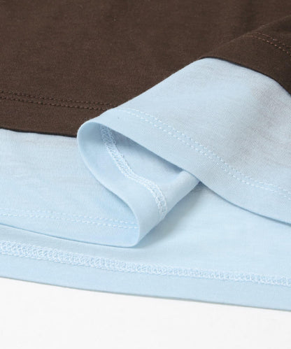 配色疊穿設計合身上衣