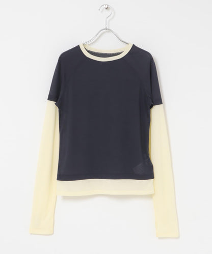 配色疊穿設計合身上衣