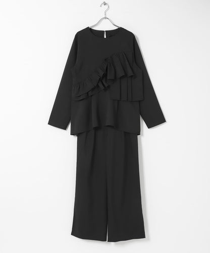 荷葉邊上衣褲裝套裝