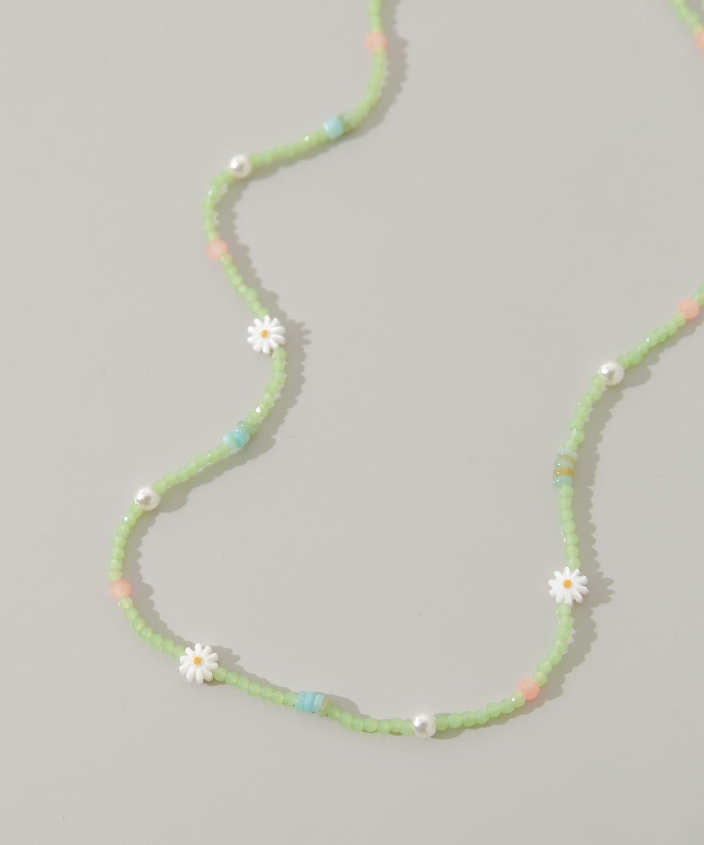 花朵圖案 彩色珠串 項鍊