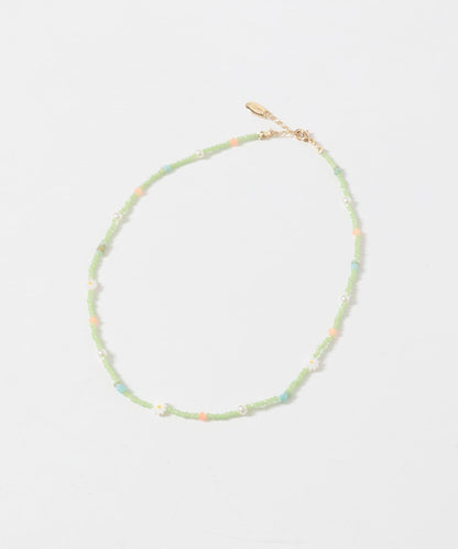 花朵圖案 彩色珠串 項鍊