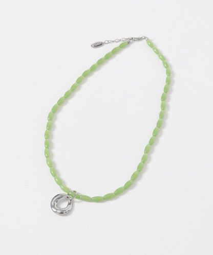 金屬墜飾 彩色珠串 項鍊