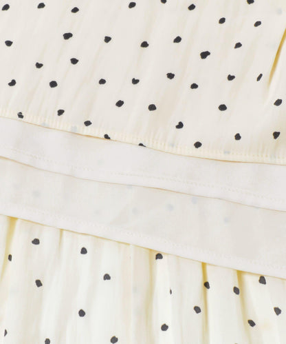 褶皺層疊波點半身裙