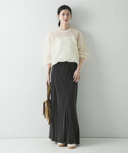 亞麻混海綿感針織上衣