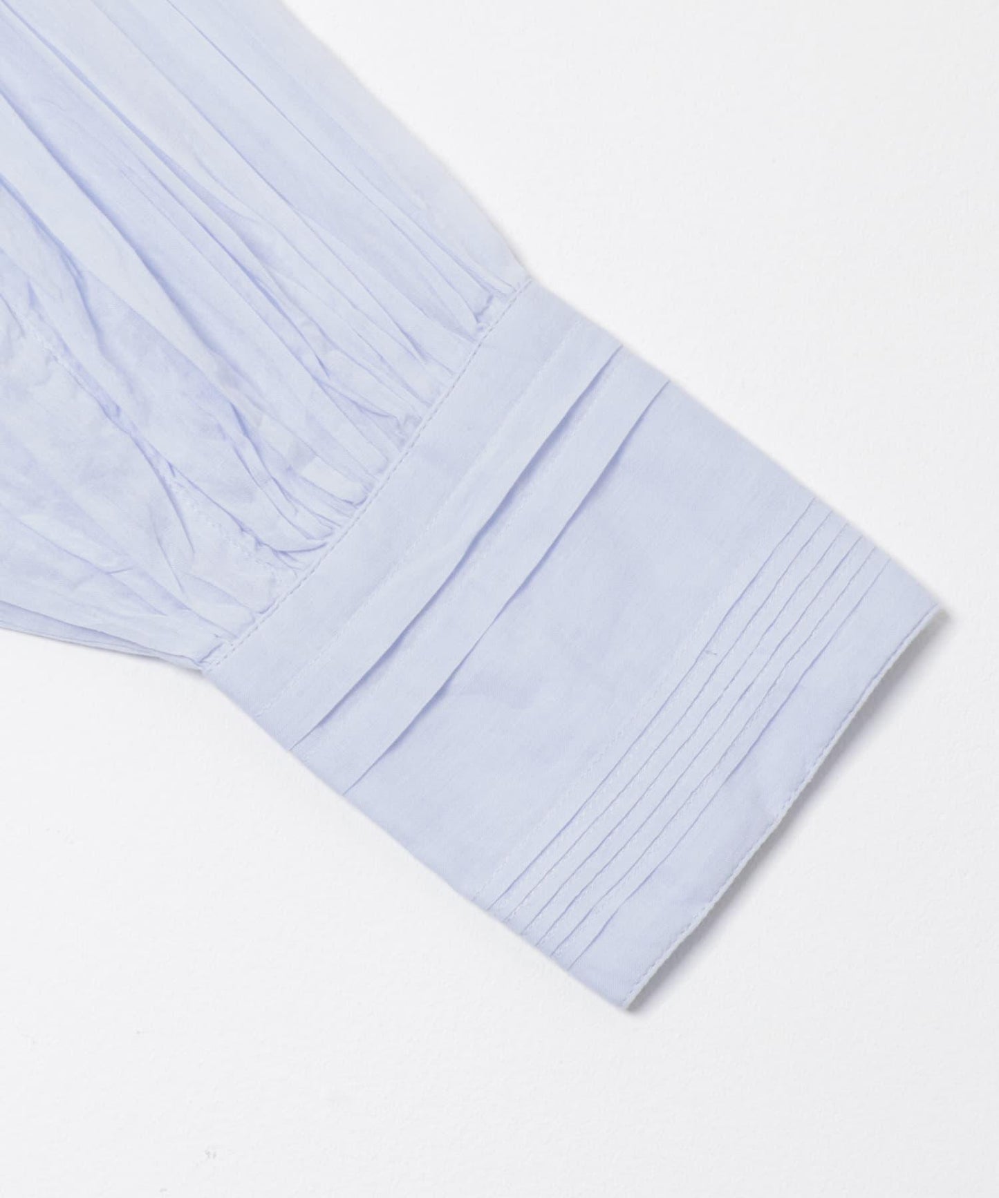 棉質薄紗褶皺短款襯衫