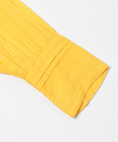 棉質薄紗褶皺短款襯衫