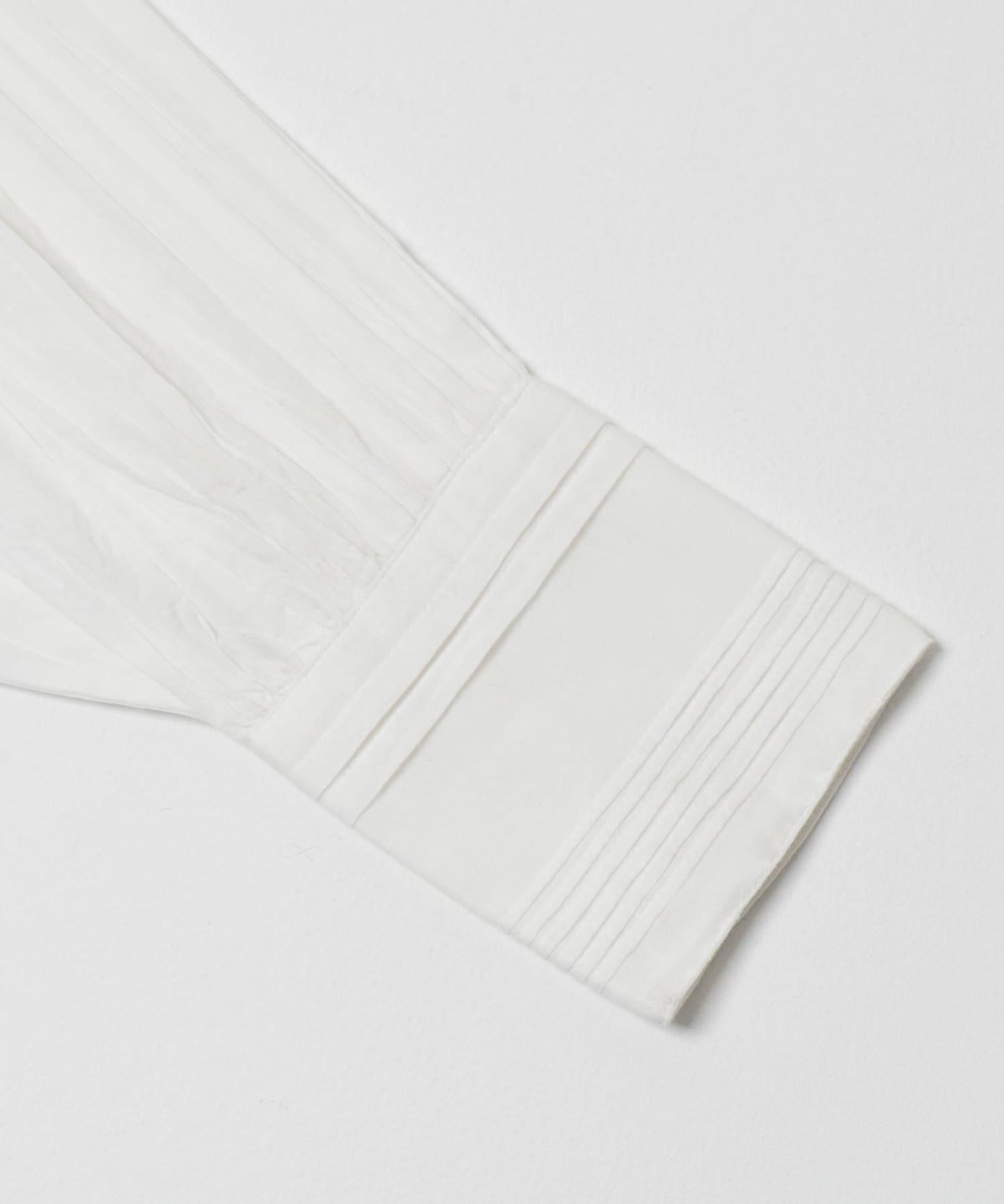 棉質薄紗褶皺短款襯衫