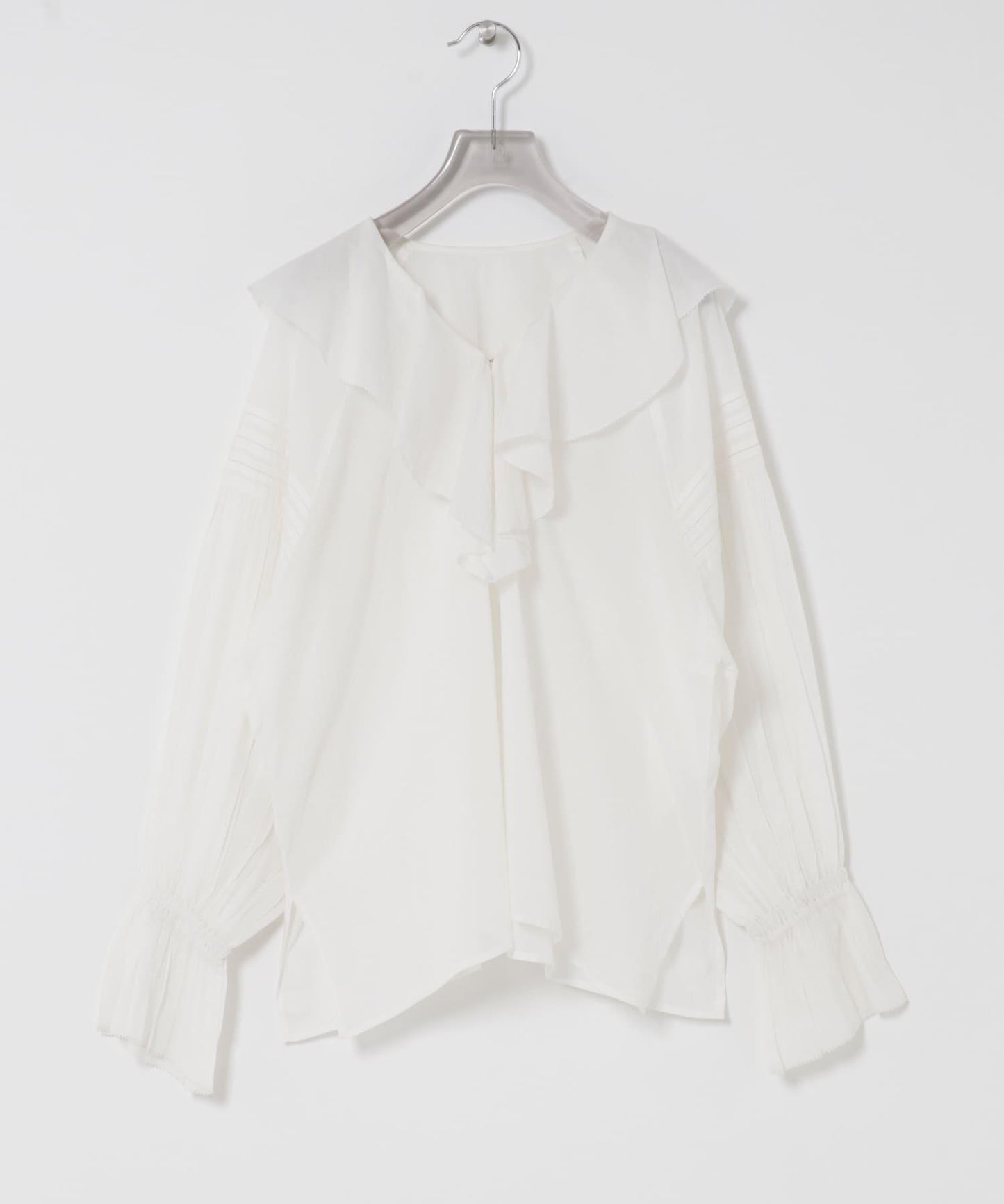 棉質薄紗荷葉邊襯衫