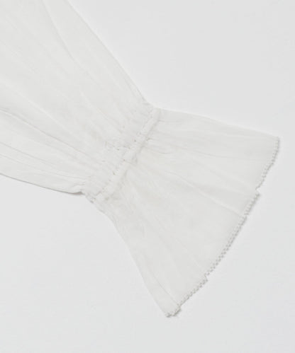 棉質薄紗荷葉邊襯衫