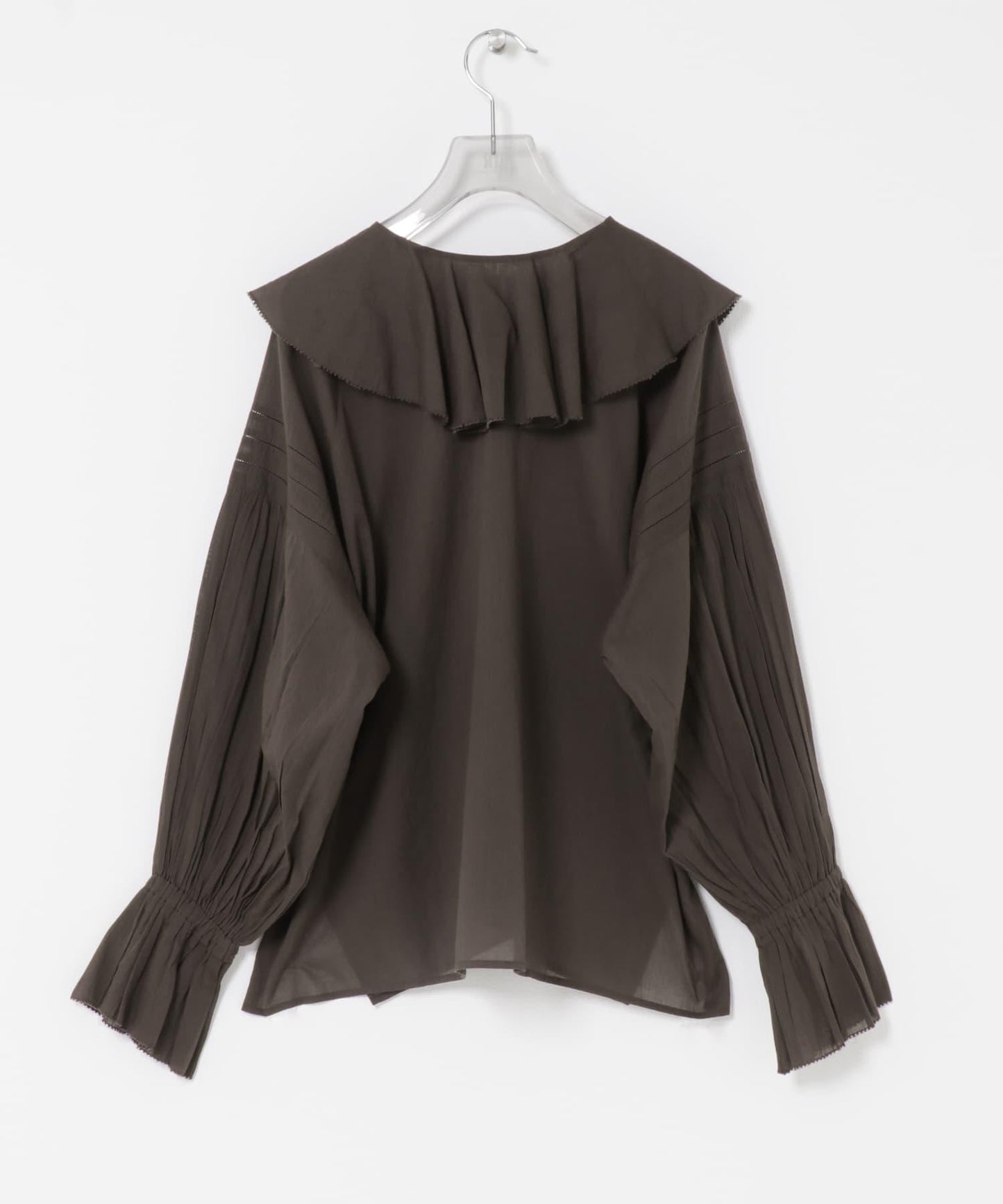 棉質薄紗荷葉邊襯衫