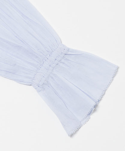 棉質薄紗荷葉邊襯衫