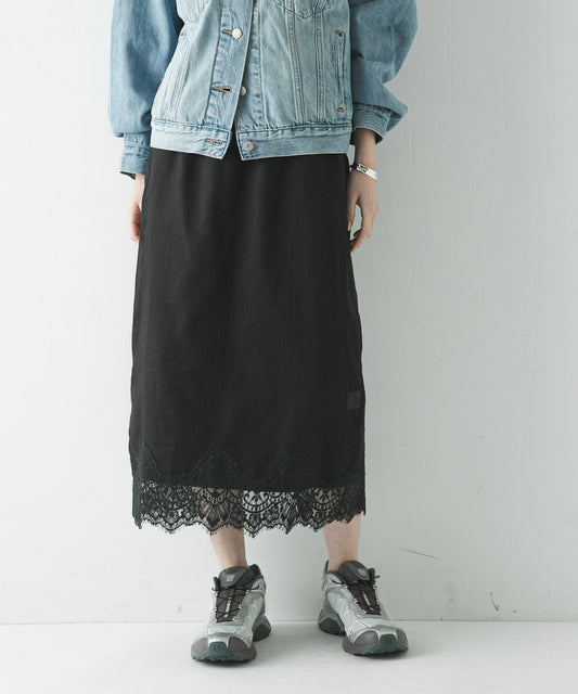 蕾絲透紗半身裙
