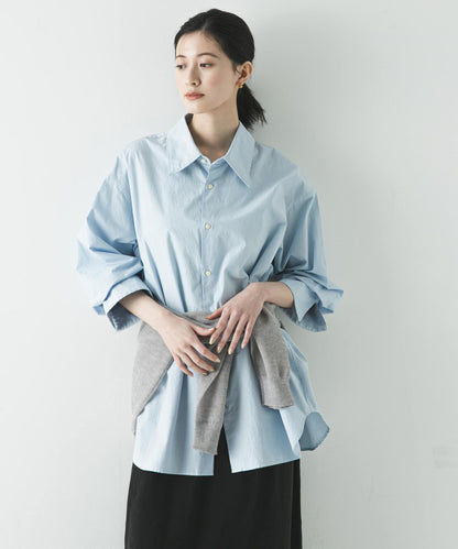 成衣染色棉質寬鬆襯衫