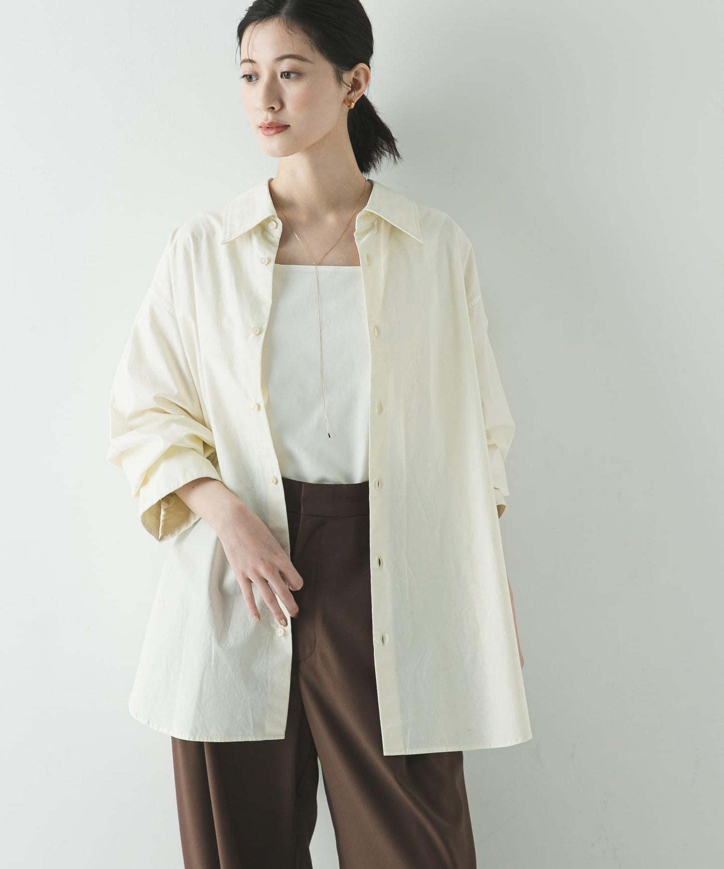 成衣染色棉質寬鬆襯衫