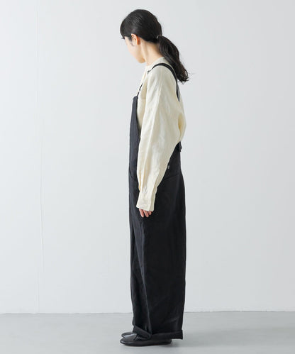 亞麻背交叉連體褲