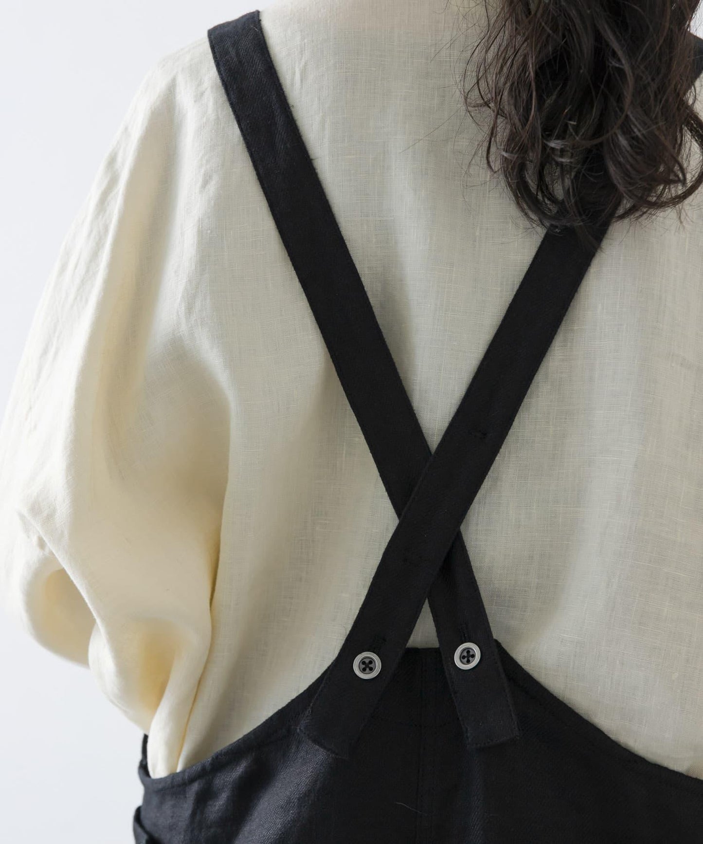 亞麻背交叉連體褲