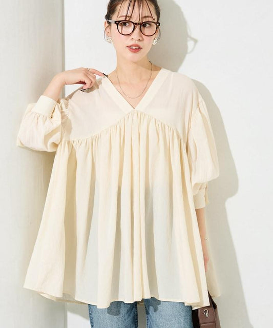 前後雙穿設計 中長款束腰襯衫