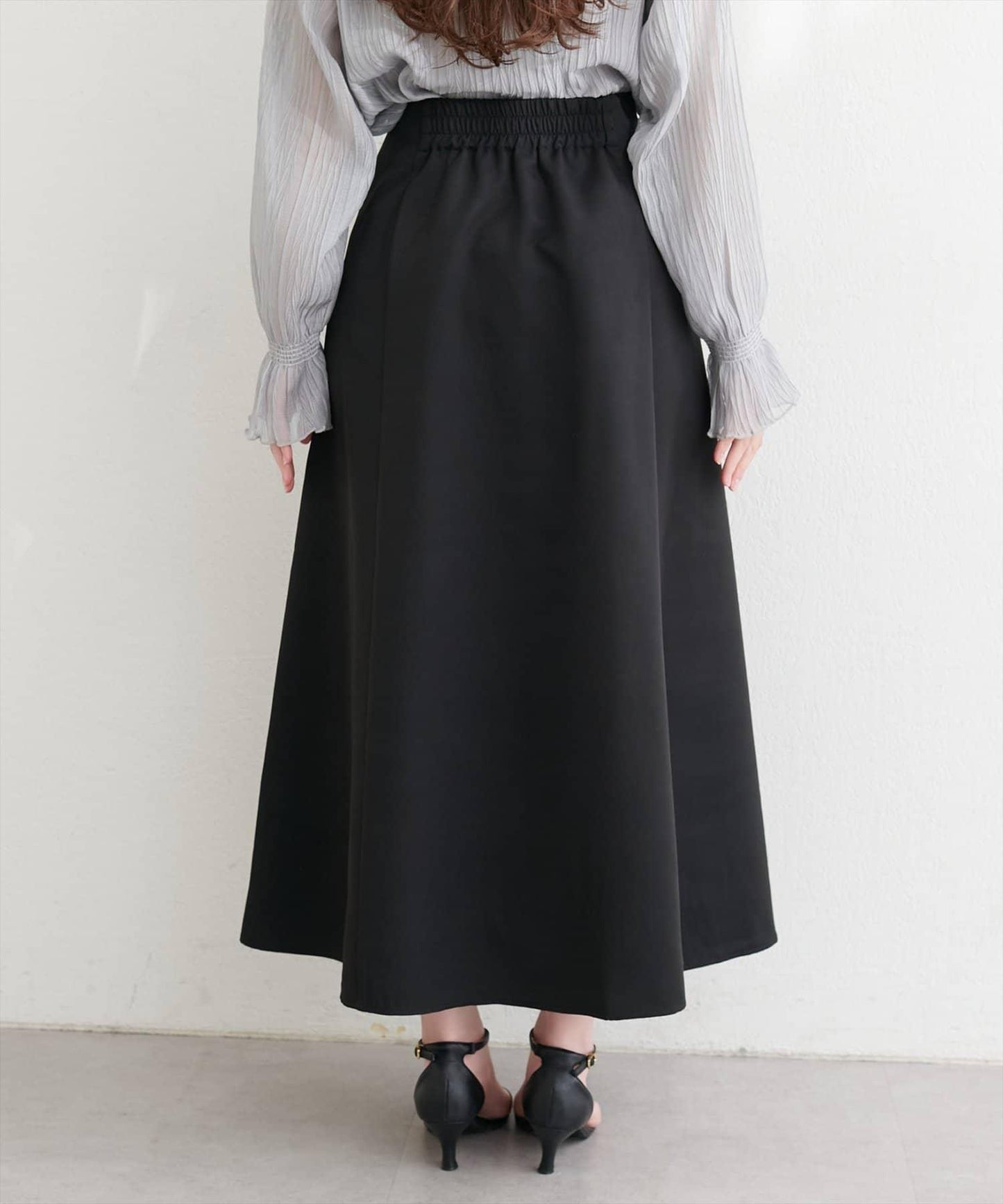 蕾絲拼接 傘擺 半身裙