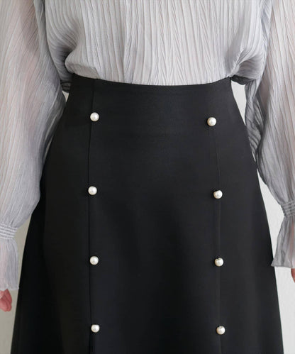 蕾絲拼接 傘擺 半身裙