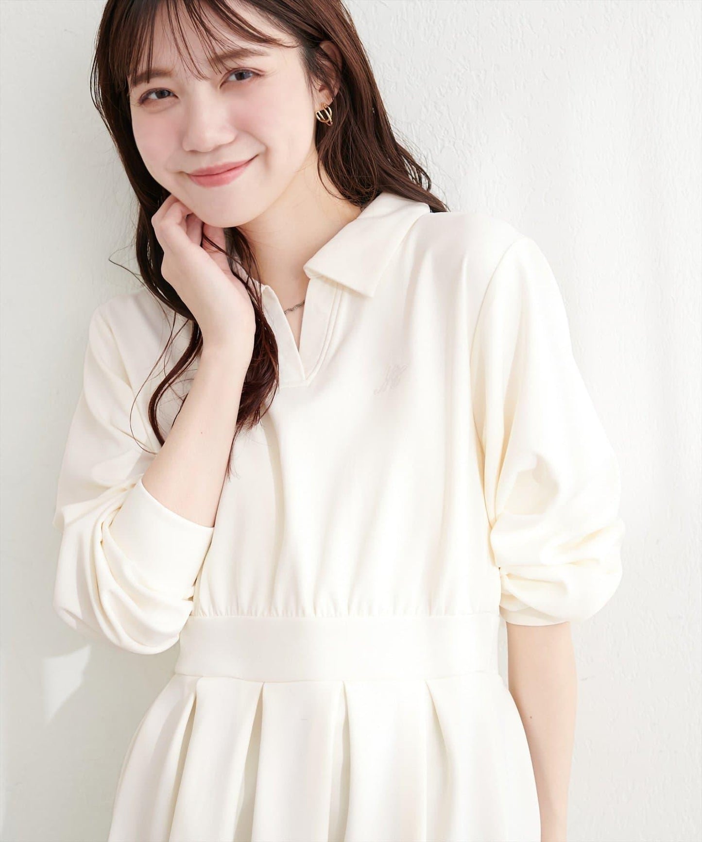 帶領開襟拼色上衣