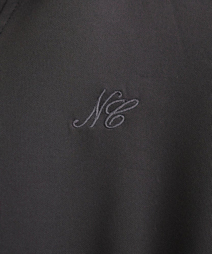 帶領開襟拼色上衣