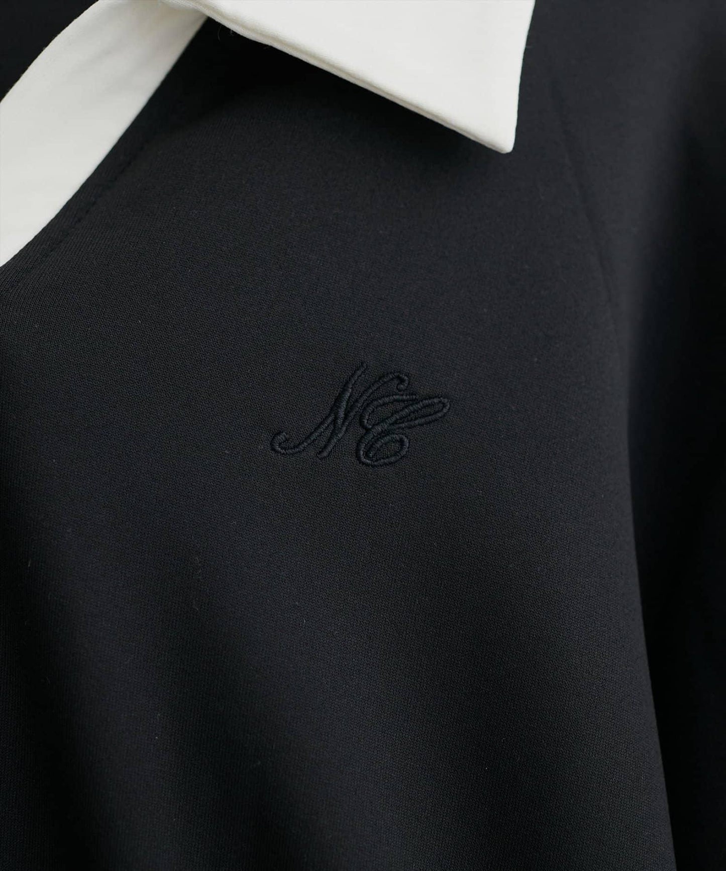 帶領開襟拼色上衣