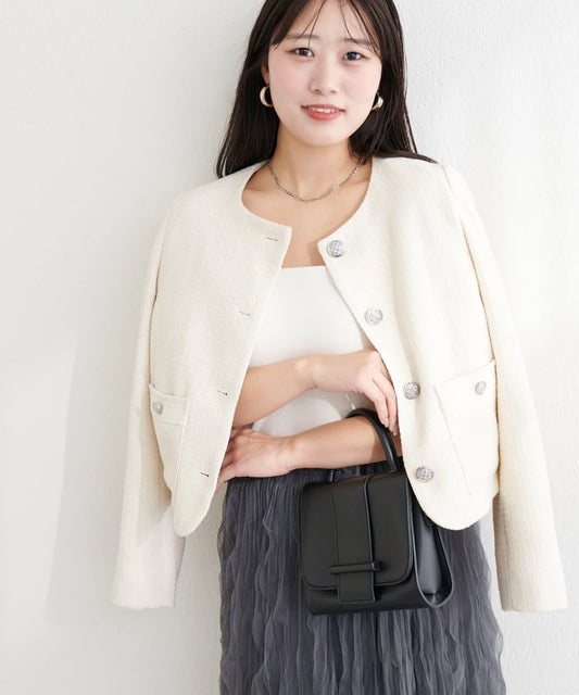 〈airi〉 閃亮紐扣 花呢 夾克