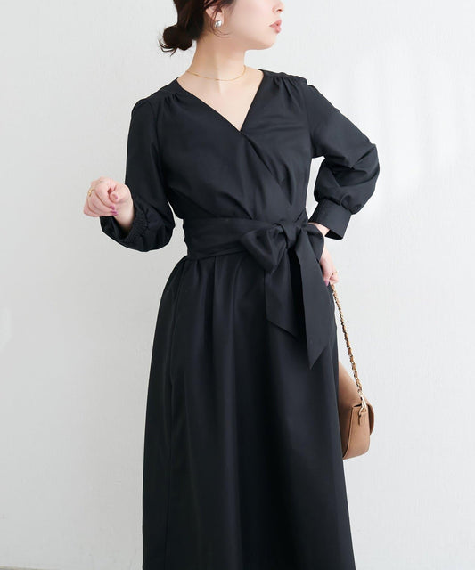 蝴蝶結裝飾 交叉設計 連衣裙