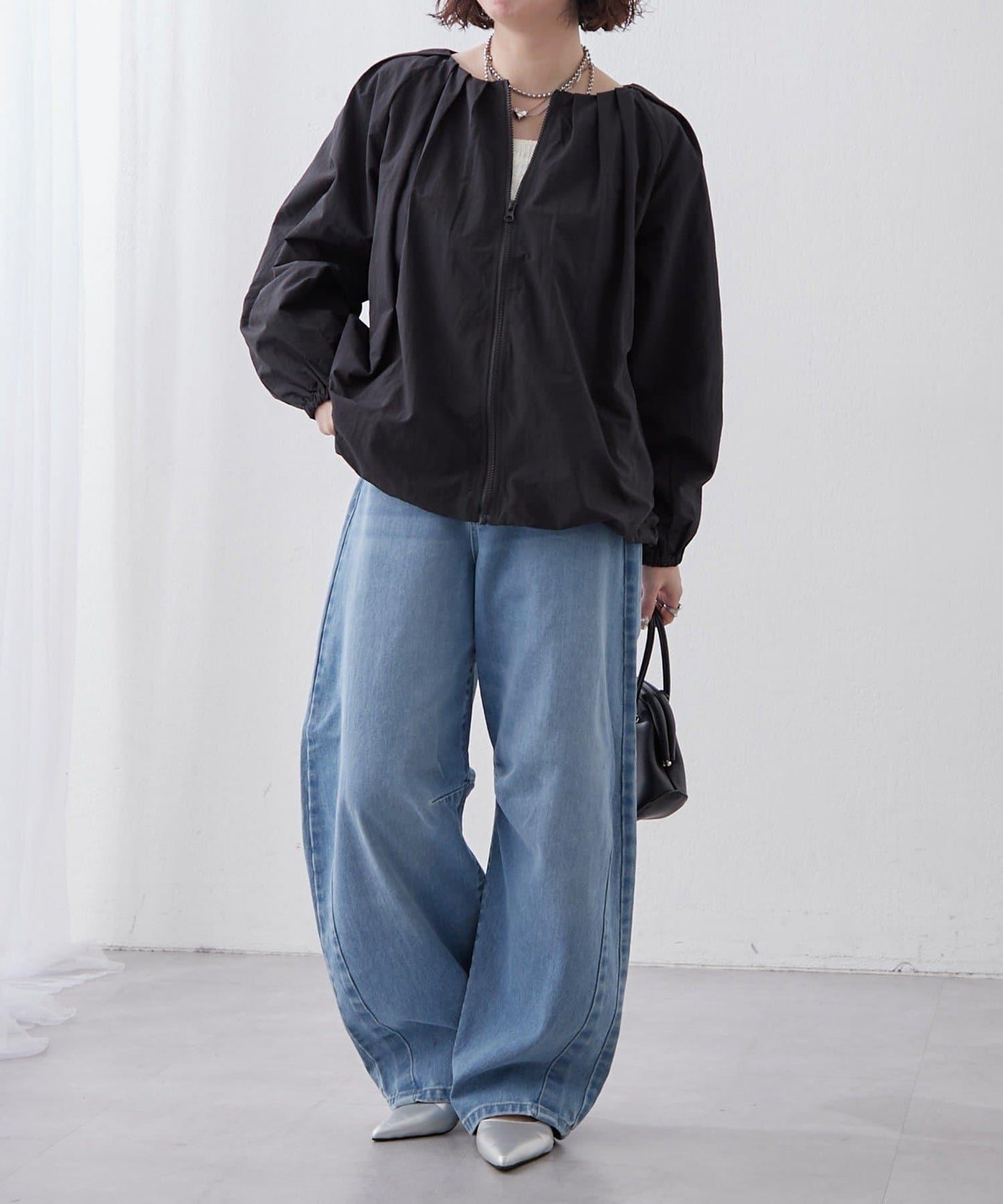 蓬鬆廓形 褶襉泡泡設計 夾克