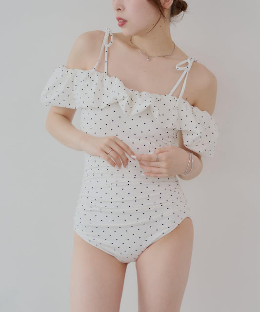 Chico 泡泡一字肩連衣裙