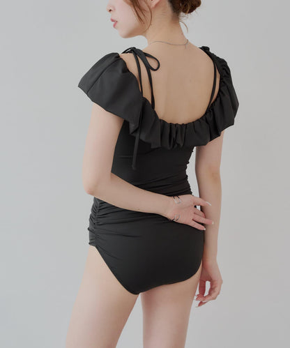 Chico 泡泡一字肩連衣裙